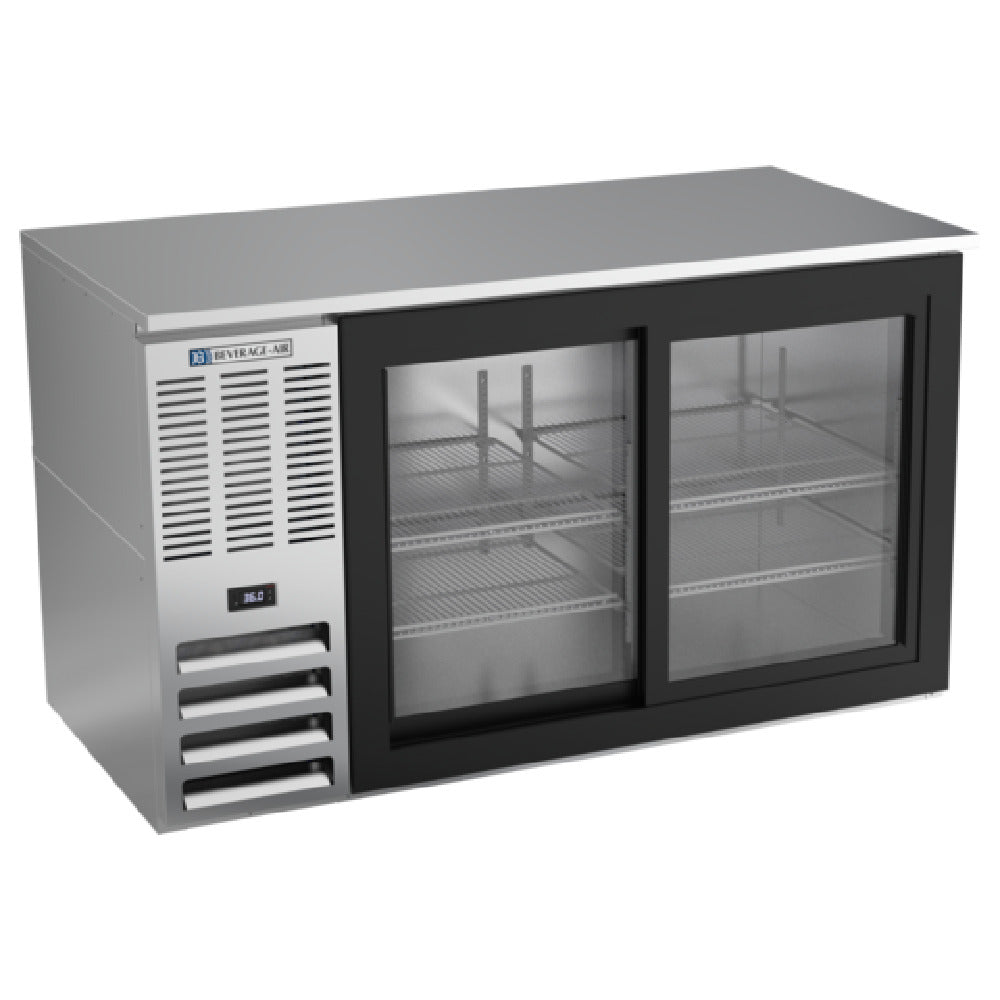 Beverage Air BB58HC-GS-S - Refrigerated Back Bar Storage Cabinet, Two-section, 58"W X 29-1/4"D X 34"H