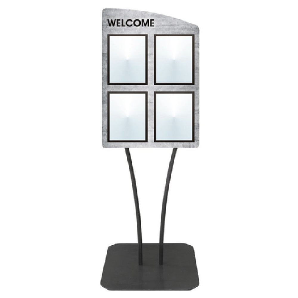 Hubert 12966 - Menu Board, 4-pocket, Floor Stand