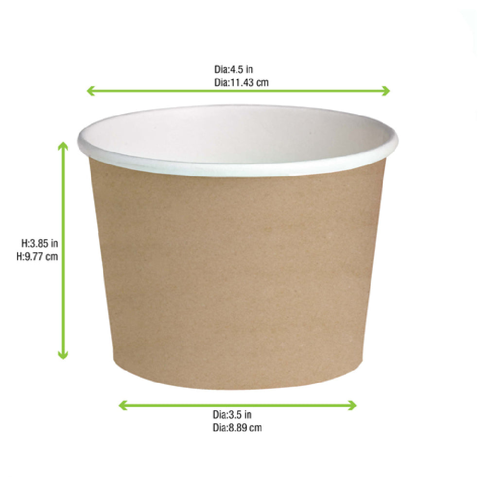 PacknWood 210DELIK22K - Buckaty Take Out Container, 24 Oz., 4.49" Dia. X 3.55"H