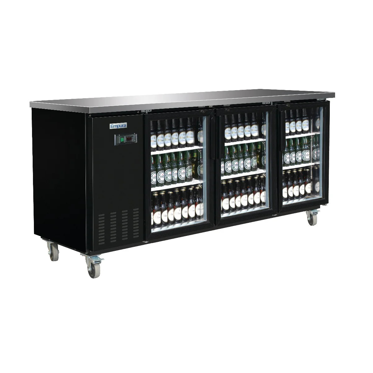 Empura Refrigeration E-KBB903BG Back Bar Cooler 90.4"W X 27.6"D X 42.5"H 29 Cu. Ft. Capacity