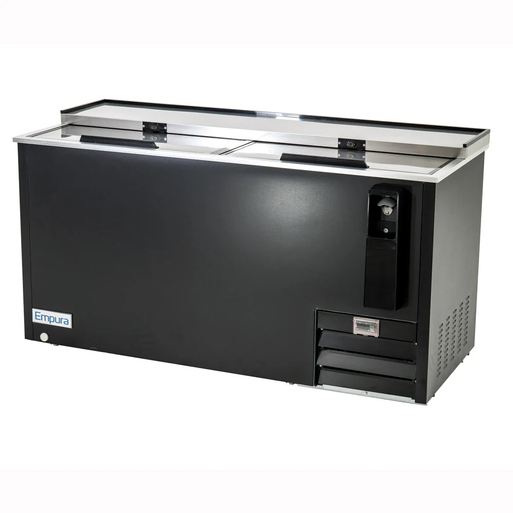 Empura Refrigeration E-KBC-65 Bottle Cooler 64.3"W X 27"D X 35"H 19 Cu. Ft. Capacity