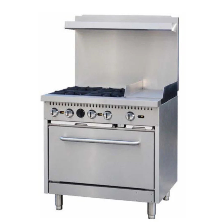 Empura Equipment EGR36-G12_NAT Single Base Gas Range Natural Gas 36"W X 32-5/8"D X 60-1/8"H