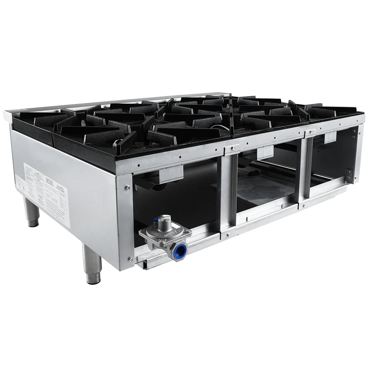 Empura Equipment EHP-6 Standard Duty Gas Hot Plate 35.6"W X 28.5"D X 13.7"H With 12" X 12" Cast Iron Top Grates