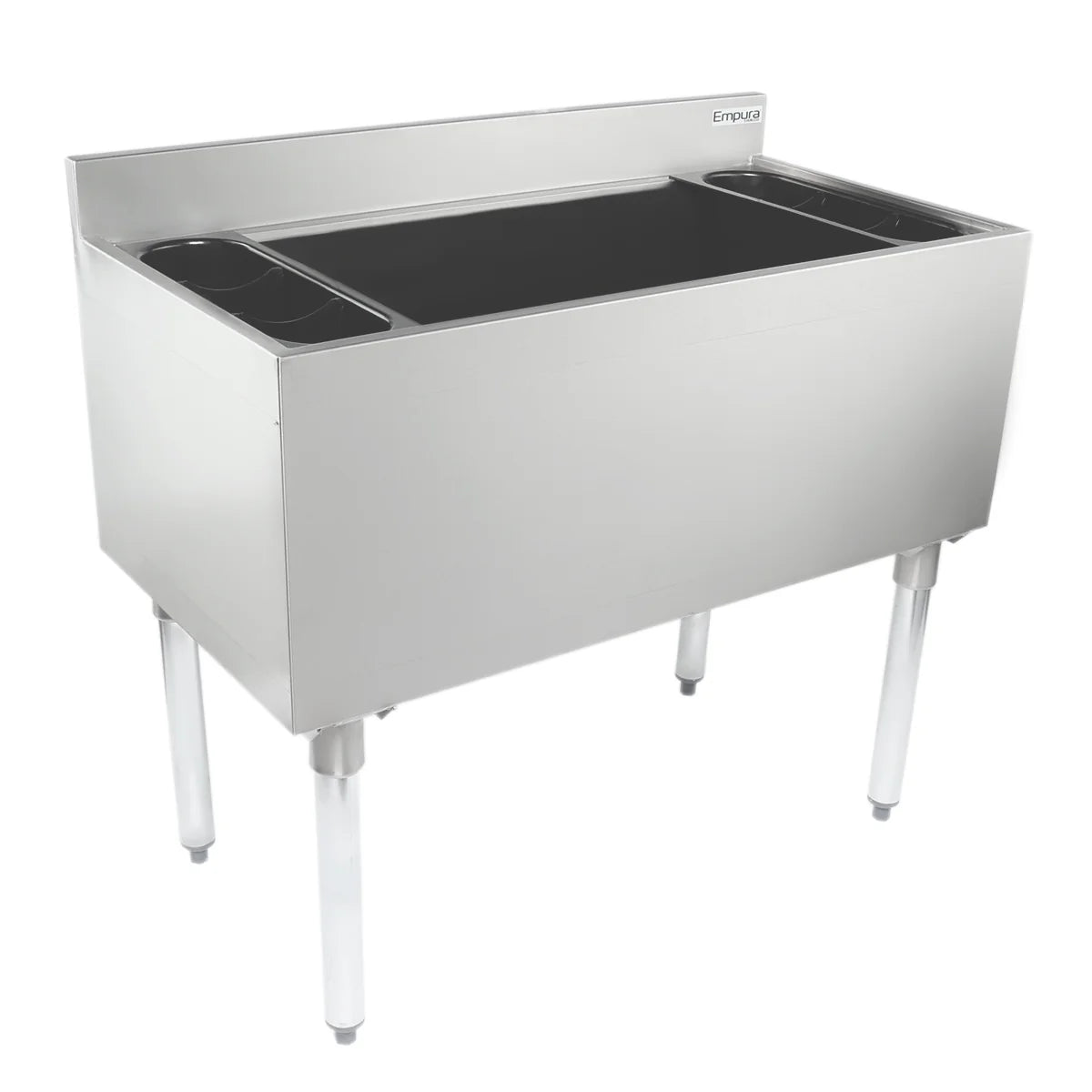 Empura Stainless EIB1836 Underbar Ice Bin 36"W X 18.5"D X 32.98"H 3" Backsplash