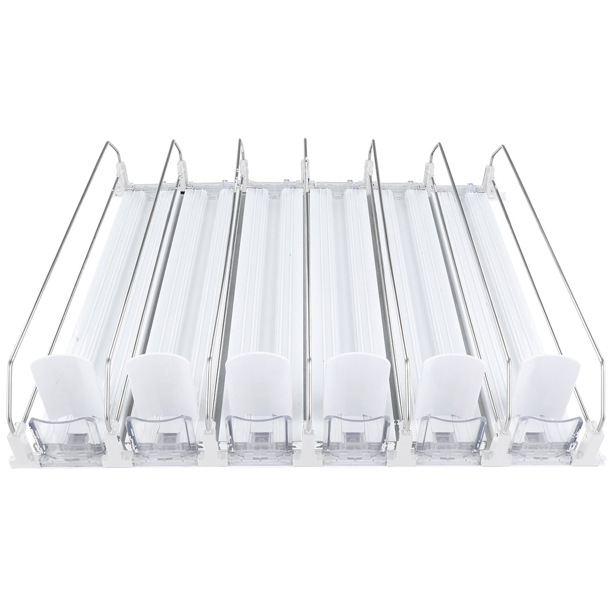 Optional White 6 Lane Pusher Pre-Assembled Bundle Per Shelf Add-on Accessory Compatible with ESM-36W
