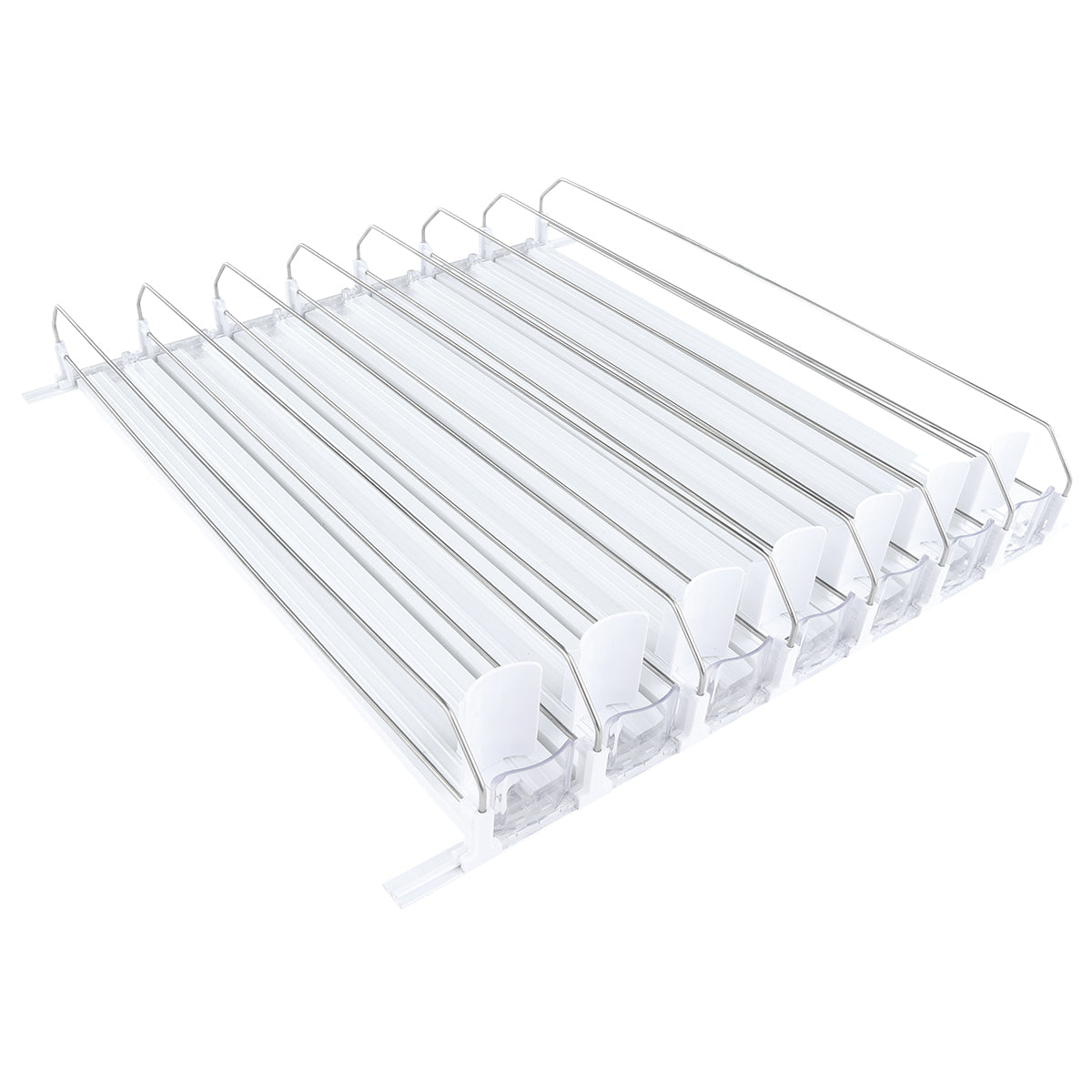 Optional White 7 Lane Pusher Pre-Assembled Bundle Per Shelf Add-on Accessory Compatible with EGM-23W
