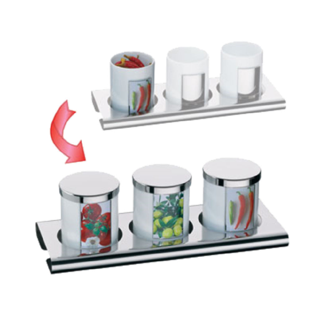 Bauscher Hepp 06.8257.6040 - Buffet Set, Includes: 17-1/2" X 6-3/4" X 5", Rectangular 18/10 Stainless Steel Base