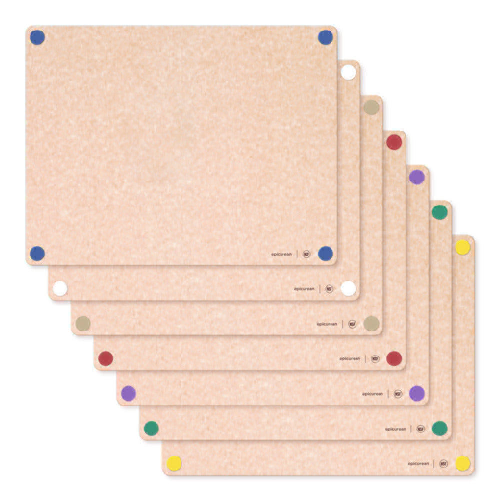 Epicurean 622C-191501 Epicurean HACCP Non-Slip Cutting Board 19.5" X 15" X 3/8" In Natural 7-piece Set