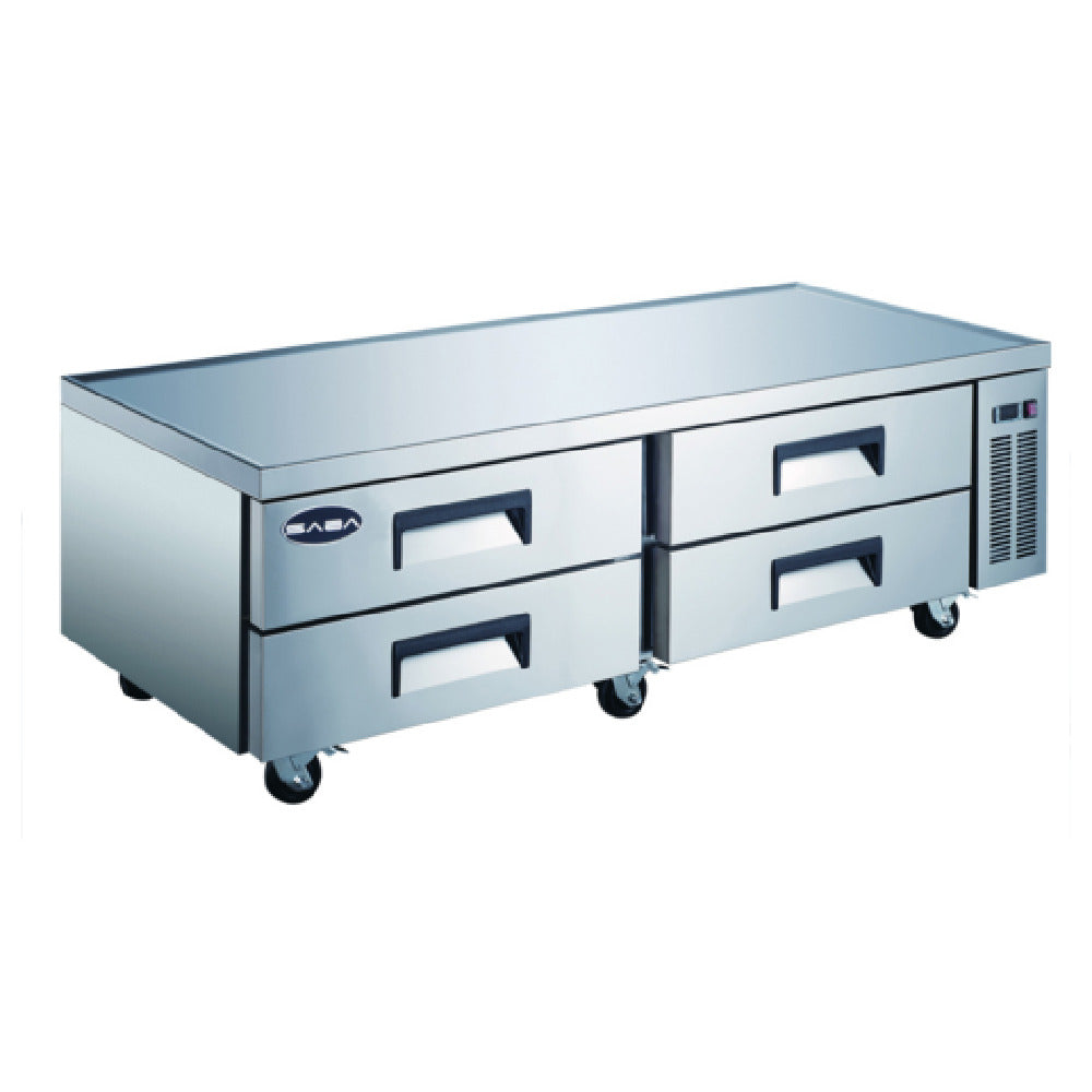 SABA SCB-72 Chef Base Drawer Refrigerator 72-3/8" W (4) Drawers Each Accommodate (2) 1/1 Pans