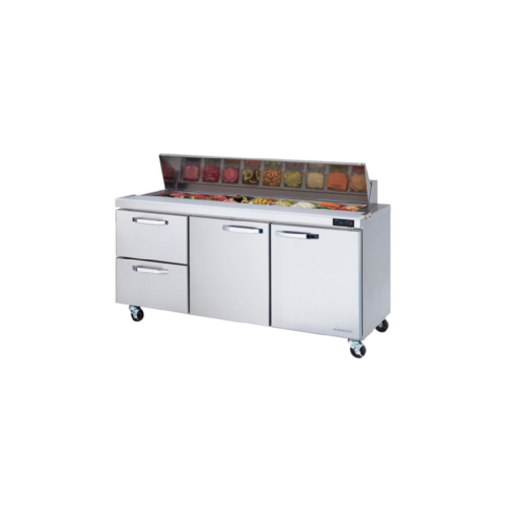 Blue Air BLPT72-D2L-HC Sandwich Prep Table Three-section 72-3/8"W