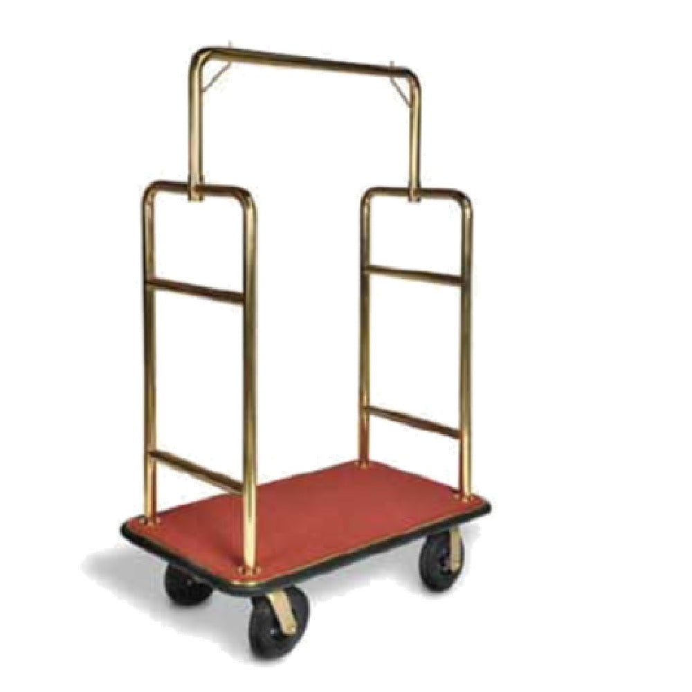 Central Specialties 2533BK-030-RED Bellman's Cart 44"W X 24"D X 72"H Square Top Style