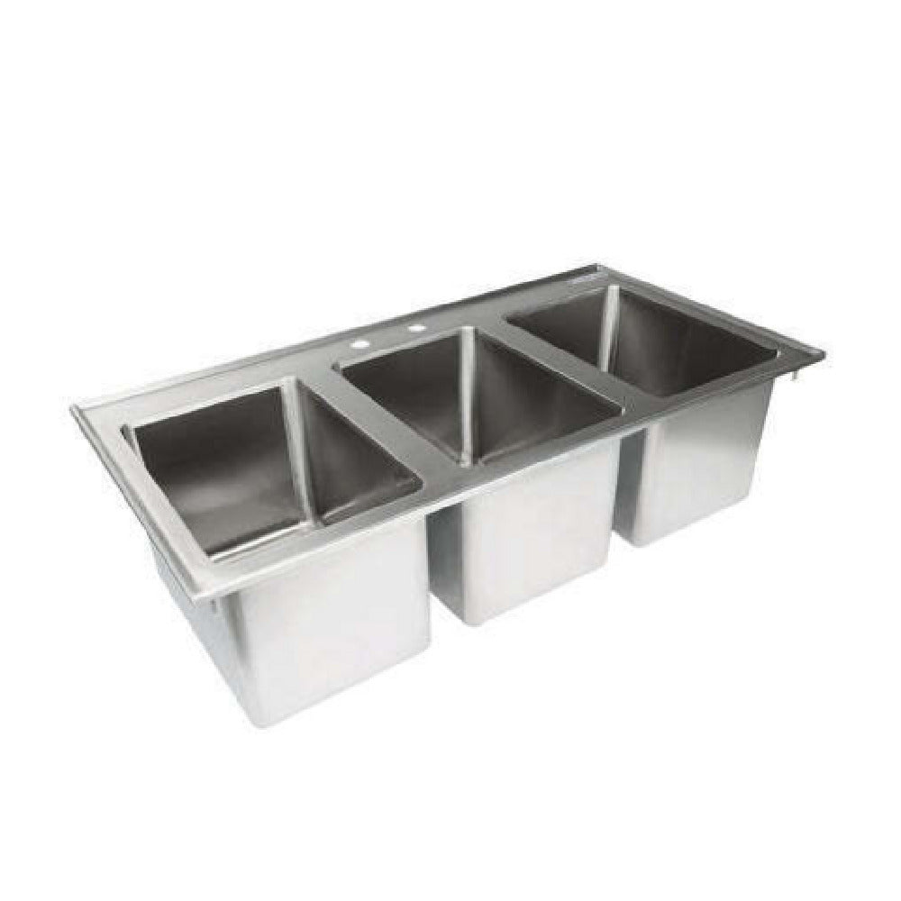Empura EDIS3101410 - Drop-in Sink, 37"W X 19"D X 10"H Overall Size, 3-compartment