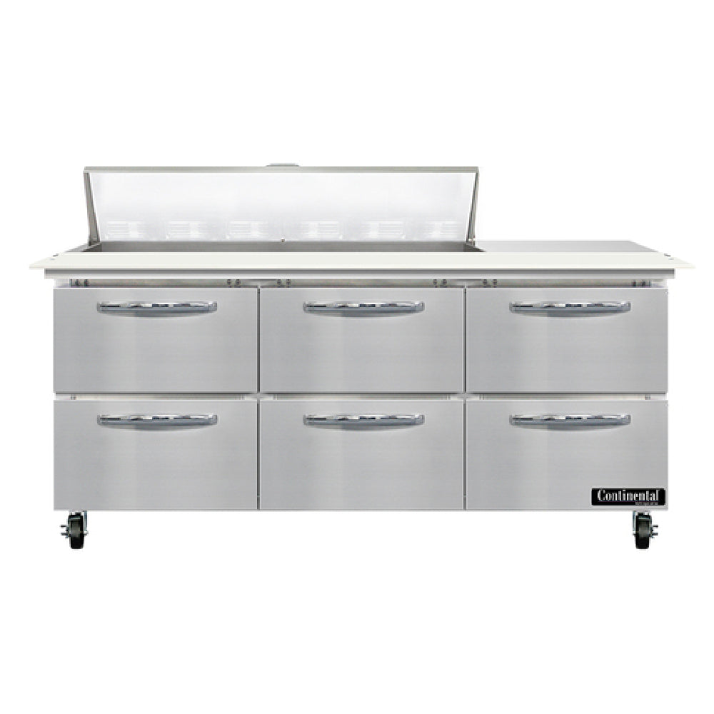 Continental Refrigerator SW72N12C-D Sandwich Unit 72"W 20.6 Cu Ft Capacity