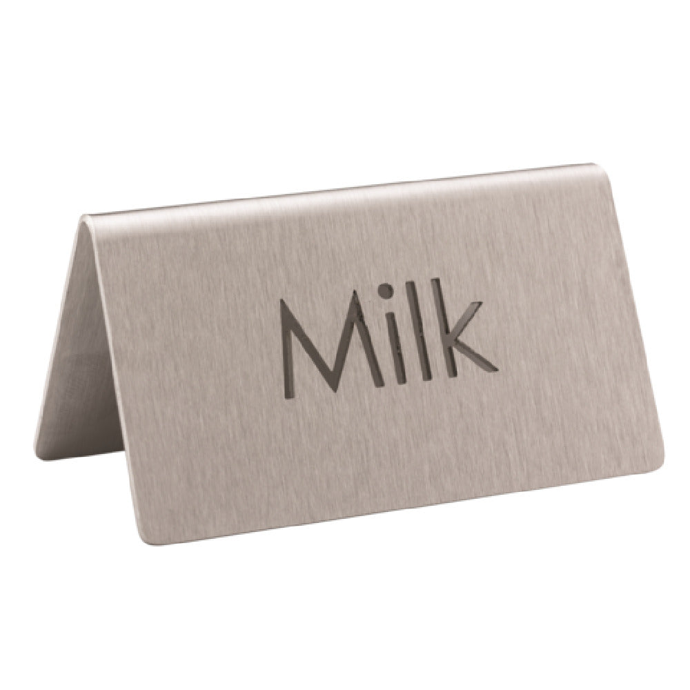 Service Ideas 1C-BF-MILK-MOD Service Ideas Laser Cut ID Tent Table Tent Milk Brushed Stainless