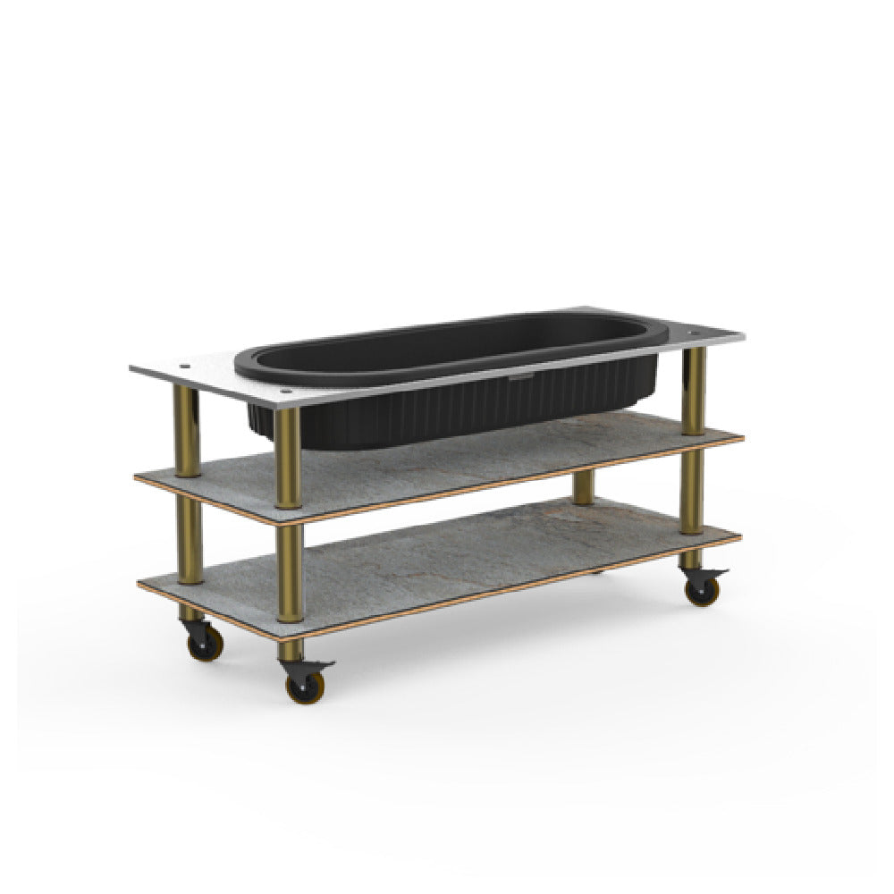 Steelite MGCMLE03GBXW Mogogo Buffet Solutions Modular Salad Bar Unit 3-tier 71" X 29-1/2" X 35"H