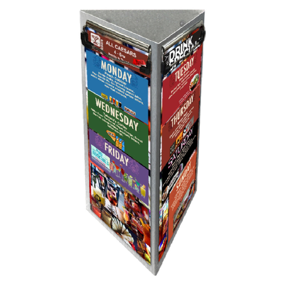 Menu Solutions ATT3CLIP-BA Table Tent Holds 4-1/4" X 11" Inserts Triple Panel