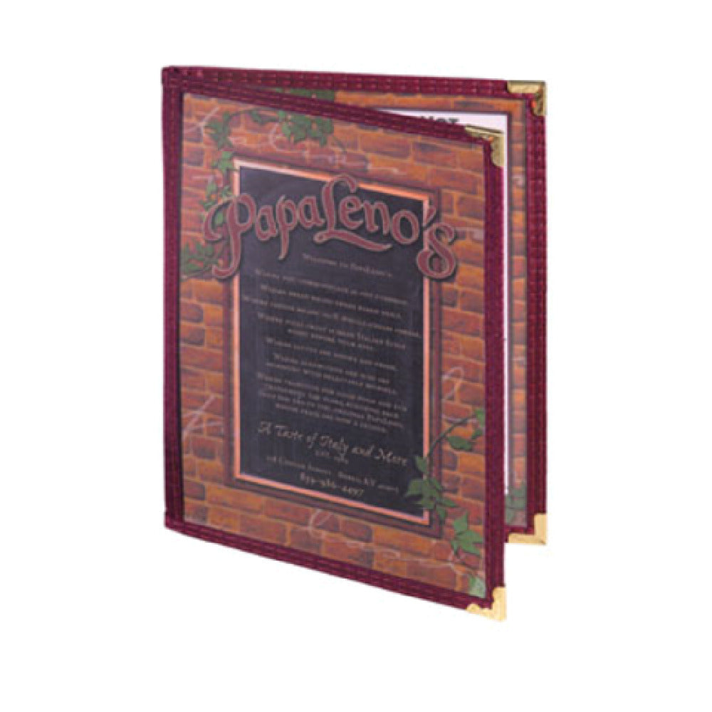 Risch TED 8.5X11 Deluxe Clear Sewn Menu Cover 8-1/2" X 11" Double