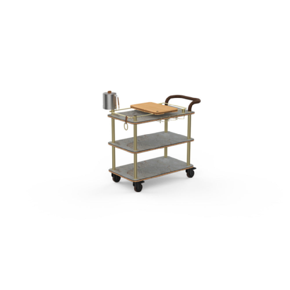 Steelite MGCRNX03GBXX Mogogo Buffet Solutions Roll'n Mixology Service Cart 41-1/2" X 21" X 40-1/2"H