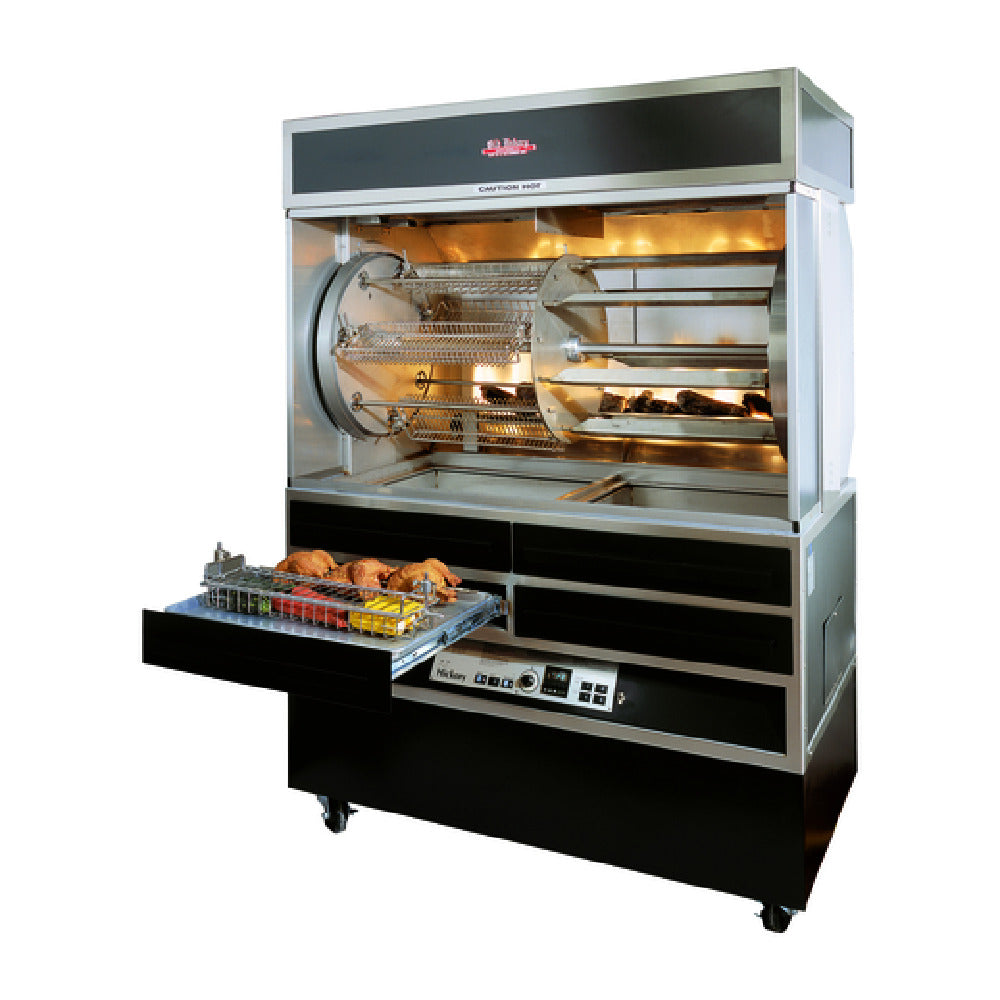 Hickory Industries, Inc. N/7.7G-NG - Gas Batch Rotisserie Oven, 14 Spit Cooking Chamber W/ Computer Controls. 42-56 Chicken Capacity Featuring Double Rotation Planetary Drum System