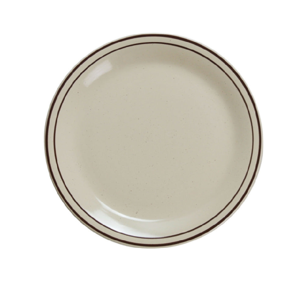 Yanco BR-16 Brown Speckled Plate 10-1/2" Dia. Round