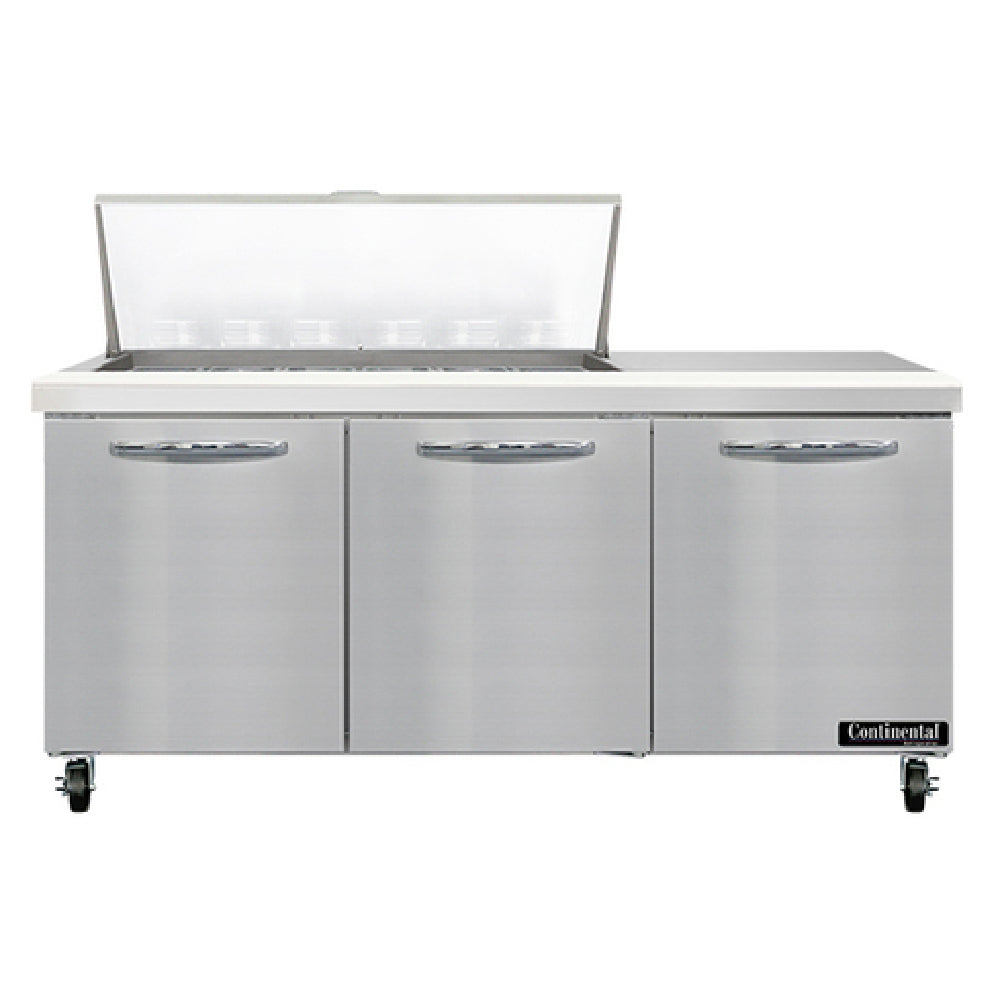 Continental Refrigerator SW72N18M Mighty Top Sandwich Unit 72"W 20.6 Cu Ft Capacity