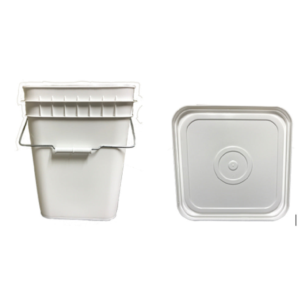 Buccaneer Container Corp 2006512010 (Buccaneer) Square Bucket With White Lid White (4) Gallon (custom Printed) (6 Each Per Case)