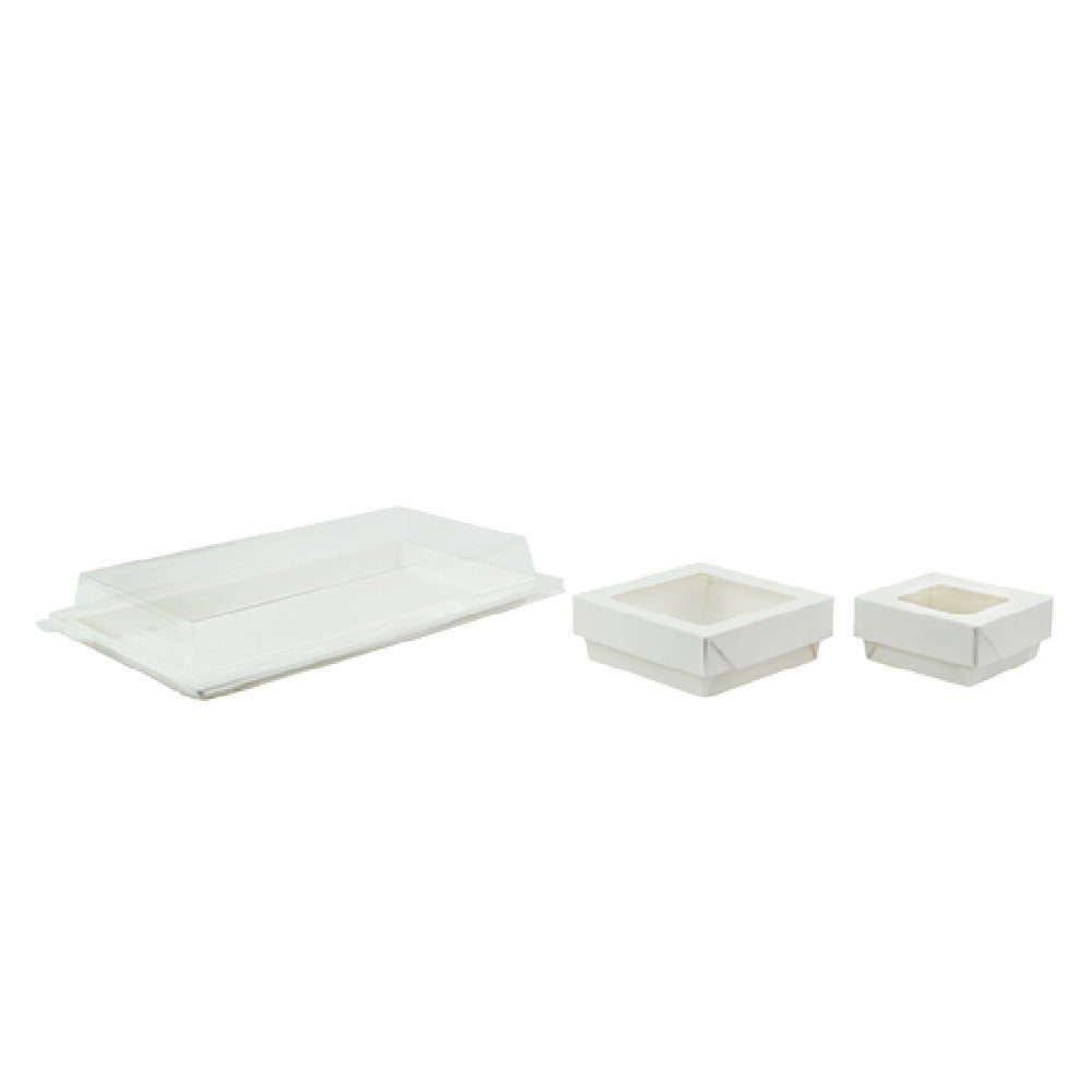 PacknWood APUKRAYWH2 - VIP Set, Includes: (2) White Sugarcane Tray - Atlas 1/2 - 10.7 X 7.5 X 0.75in - 100 Pcs (210APUTRP12)