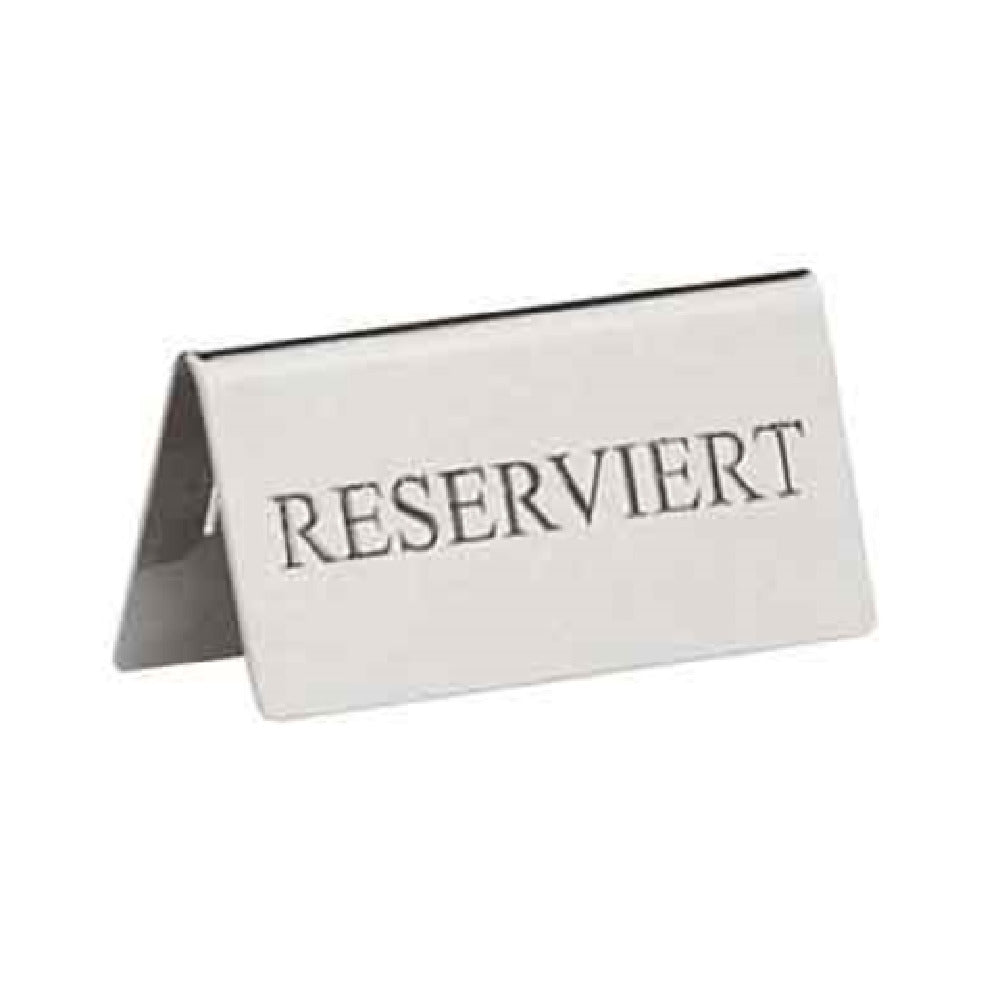 Bauscher Hepp 12.2453.0000 - Sign, 3-1/4"L (82mm) X 1-7/16"H (36mm), "RESERVIERT"
