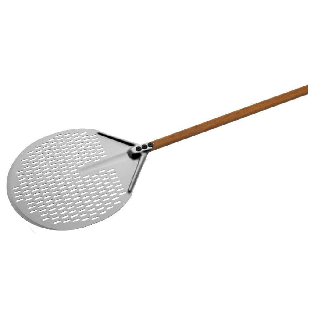GI Metal AW-32F/60 - Perforated Round Pizza Peel, 13" X 23", 38 Overall Length