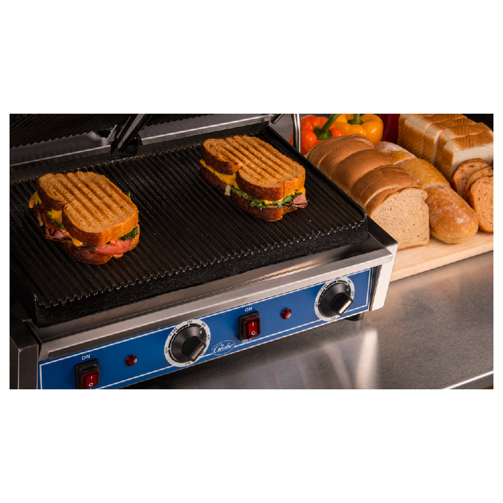 Globe (Middleby) GPGDUE10 - (QUICK SHIP) (MIDDLEBY ESSENTIALS ITEM) Bistro Panini Grill