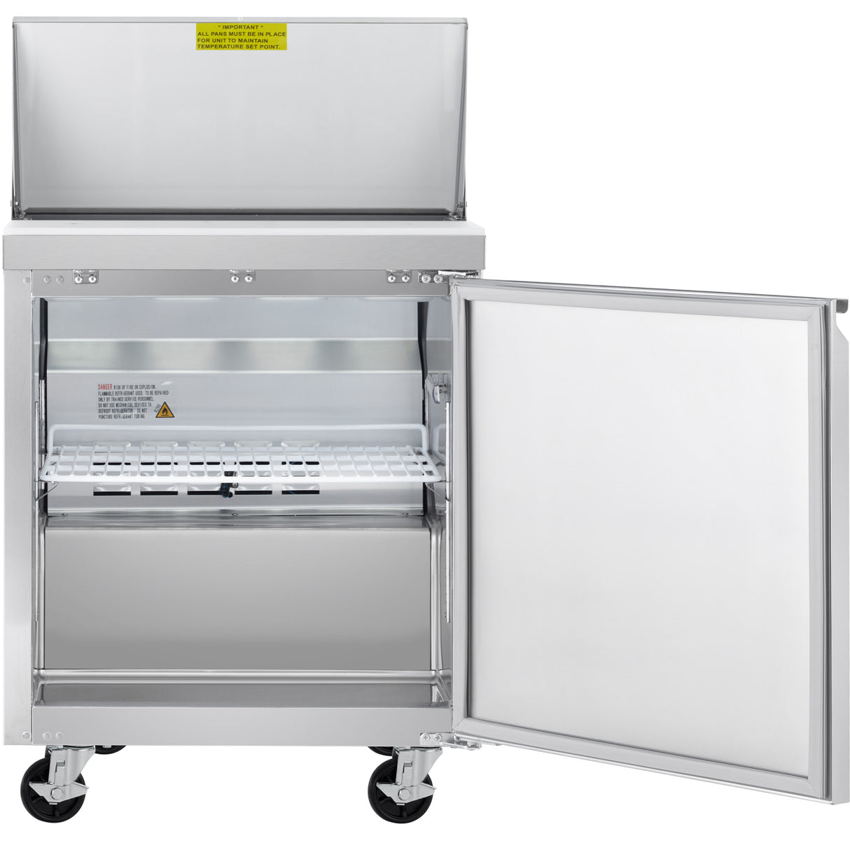 Showmaker S-SP28 Refrigerated Sandwich/Salad Prep Table 1 Solid Swing Door 27.5"W X 29.5"D X 41.5"H