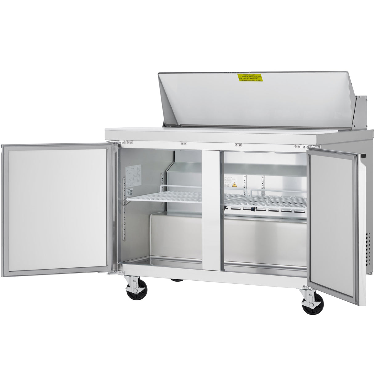 Showmaker S-SP48 Refrigerated Sandwich/Salad Prep Table 2 Solid Swing Doors 46.8"W X 29.5"D X 41.5"H