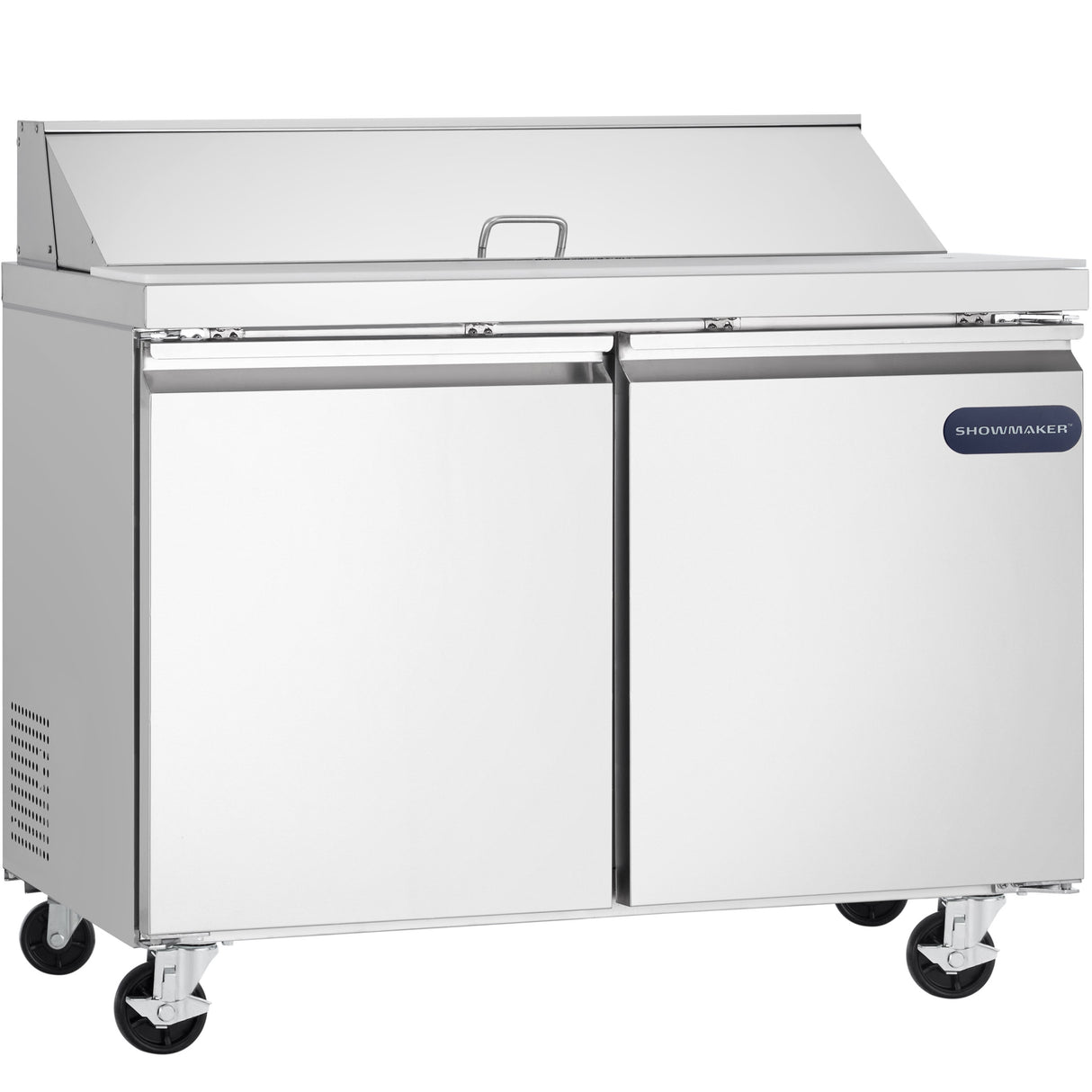 Showmaker S-SP46M Refrigerated Sandwich/Salad Mega Top Prep Table 2 Solid Swing Door