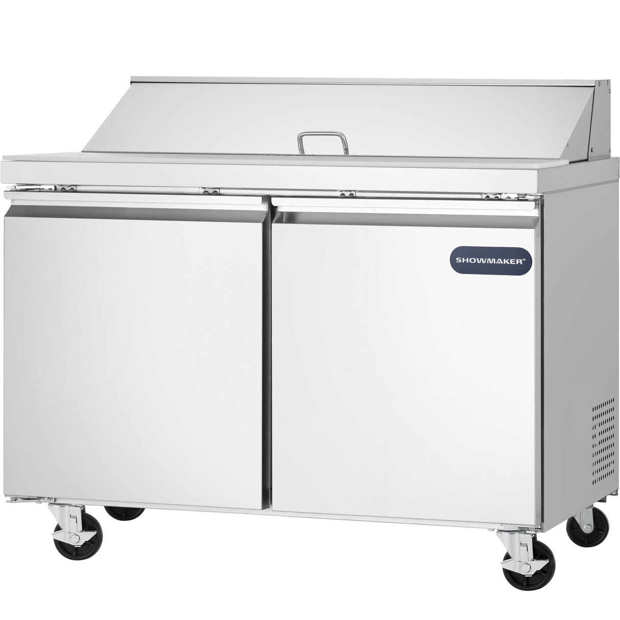 Showmaker S-SP46M Refrigerated Sandwich/Salad Mega Top Prep Table 2 Solid Swing Door