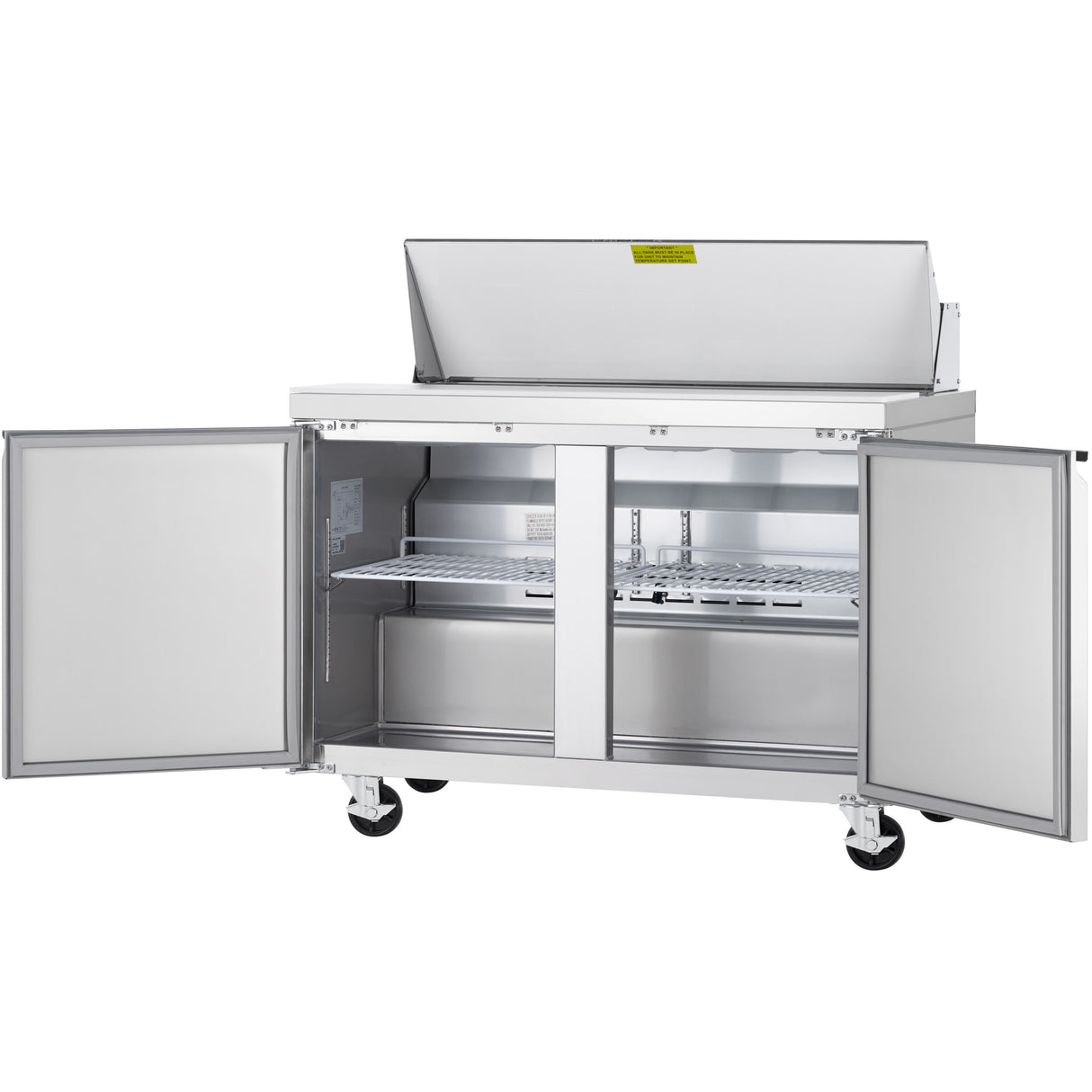 Showmaker S-SP46M Refrigerated Sandwich/Salad Mega Top Prep Table 2 Solid Swing Door