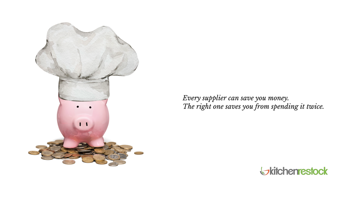 A graphic photo of a piggy bank on spare coins wearing a chef hat.