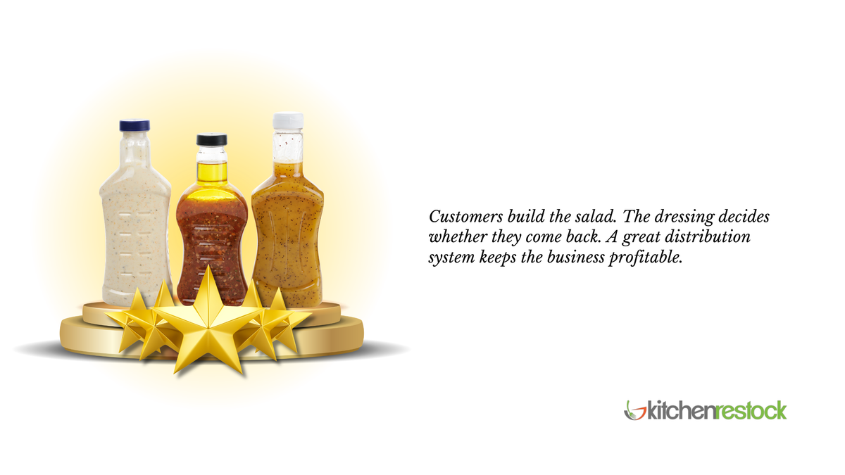 Graphic design portraying a salad dressing as MVP.