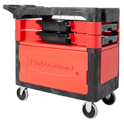Rubbermaid FG618088BLA - Trades Cart, 38"L X 19-1/4"W X 33-3/8"H, (2) Shelves