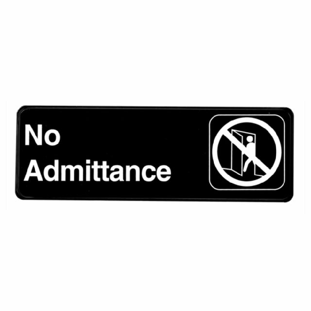 Alpine Industries ALPSGN-11 Sign 9" X 3" "No Admittance"