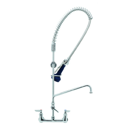 T&S Brass B-0133-A08-08 EasyInstall Pre-Rinse Unit Spring Action Gooseneck 8" Wall Mount