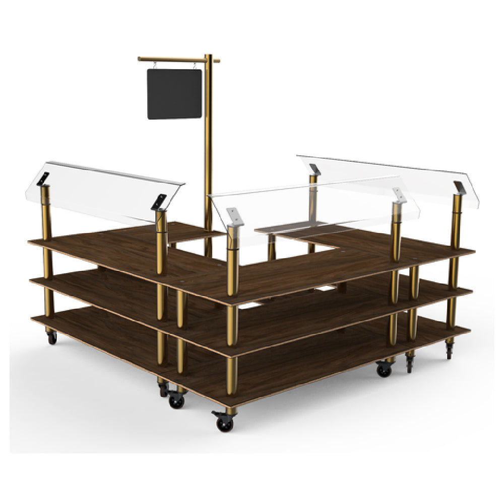 Steelite MGCMLB06WBXW Mogogo Buffet Solutions Modular Salad Station 3-tier 100-1/2" X 100-1/2" X 94"H