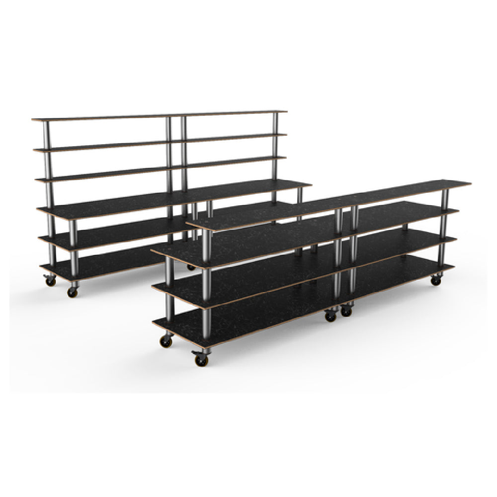 Steelite MGCMLC11MSXW Mogogo Buffet Solutions Modular Double Bar Includes: (1) 142" X 29-1/2" X 73"H Back Bar & (1) 142" X 34-1/2" X 47-1/2"H Front Bar