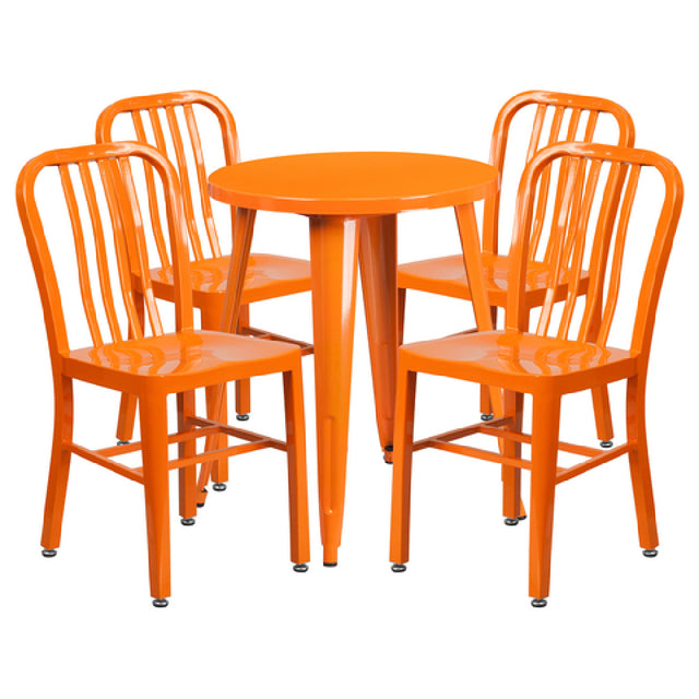 Flash Furniture CH-51080TH-4-18VRT-OR-GG Table And Chair Set Includes (1) 24" Dia. X 29"H Table