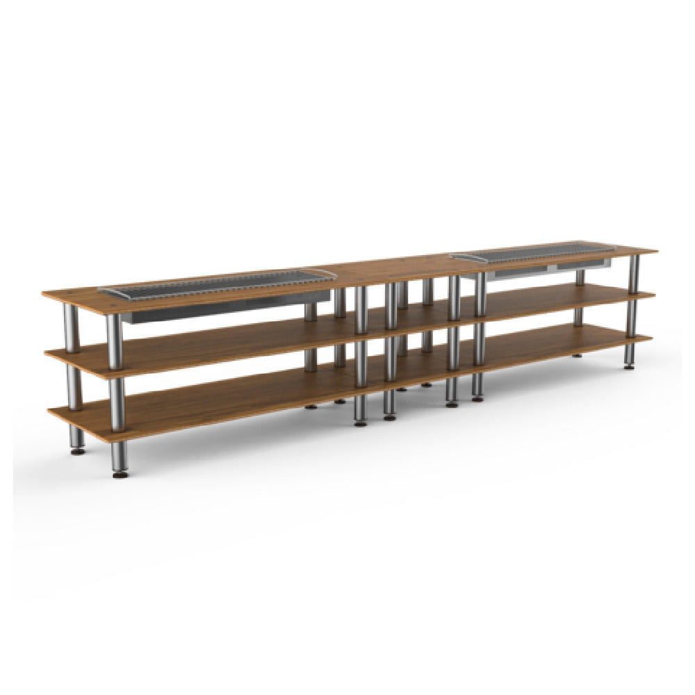 Steelite MGCMLD04BSXF - Double Heat Buffet Table, 171.5" X 29.5" X 36.5", Modular