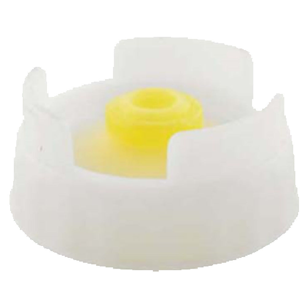 Franklin Machine Products 280-1967 FIFO Dispensing Cap For FIFO Multi-purpose Squeeze Bottles Clear Plastic With Medium Sized Yellow Valve