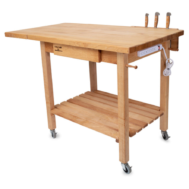 John Boos QCL Deluxe Culi Cart 48"W X 25"D X 36"H Overall Size 1-1/2" Thick Edge Grain Top