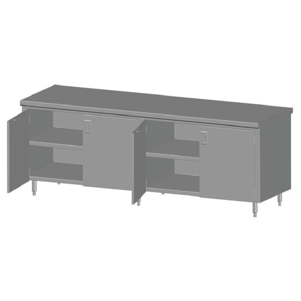 SPG 8CBT-30HD - Universal Stainless Work Table, Cabinet Case With Hinged Doors, 96"W X 30"D