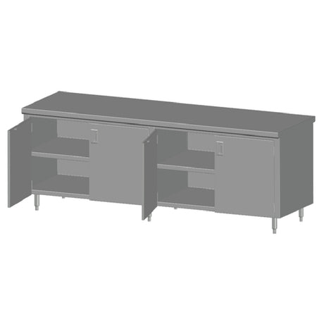 SPG 8CBT-30HD - Universal Stainless Work Table, Cabinet Case With Hinged Doors, 96"W X 30"D