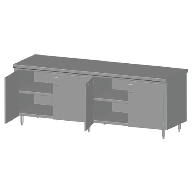 SPG 8CBT-30HD - Universal Stainless Work Table, Cabinet Case With Hinged Doors, 96"W X 30"D