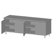 SPG 8CBT-24HD - Universal Stainless Work Table, Cabinet Case With Hinged Doors, 96"W X 24"D